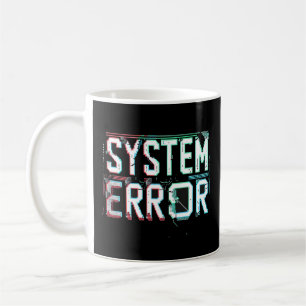 Taza De Café Error en el sistema de fuentes Glitch, píxel Cyber