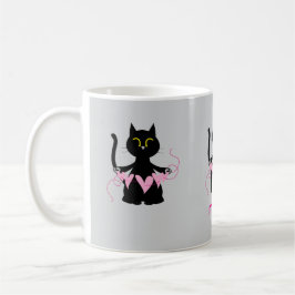 Taza De Café ¡ES AMOR! Gracioso gato negro