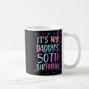 Taza De Café Es el 50 cumpleaños de mi papá Colorido Feliz 50 a