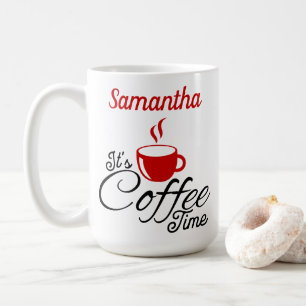 Taza De Café Es el diseño rojo del tiempo del café