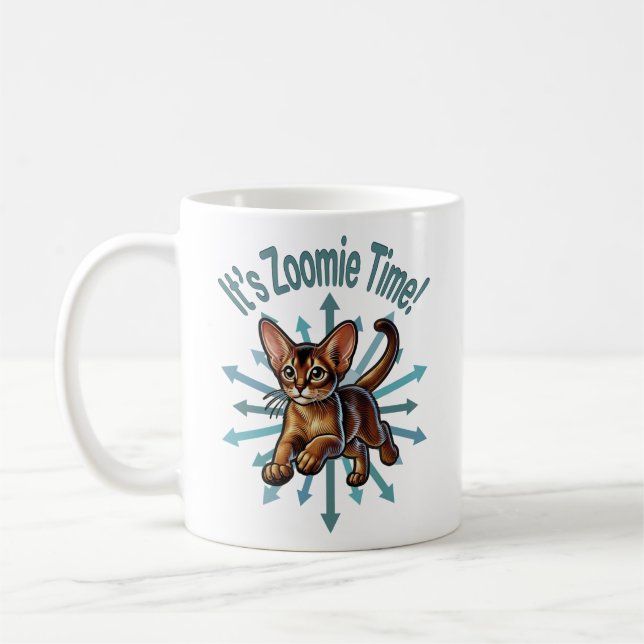 Taza De Café Es el gato abysiniano de la hora de Zoomie (Izquierda)
