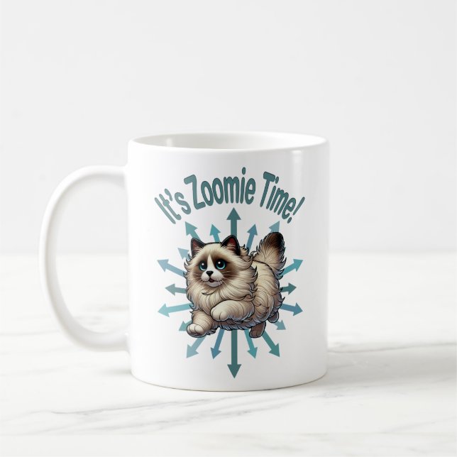 Taza De Café Es el gato Zoomie Time Ragdoll (Izquierda)
