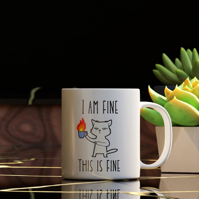 Taza De Café Es gracioso que esté bien esto está bien (Subido por el creador)