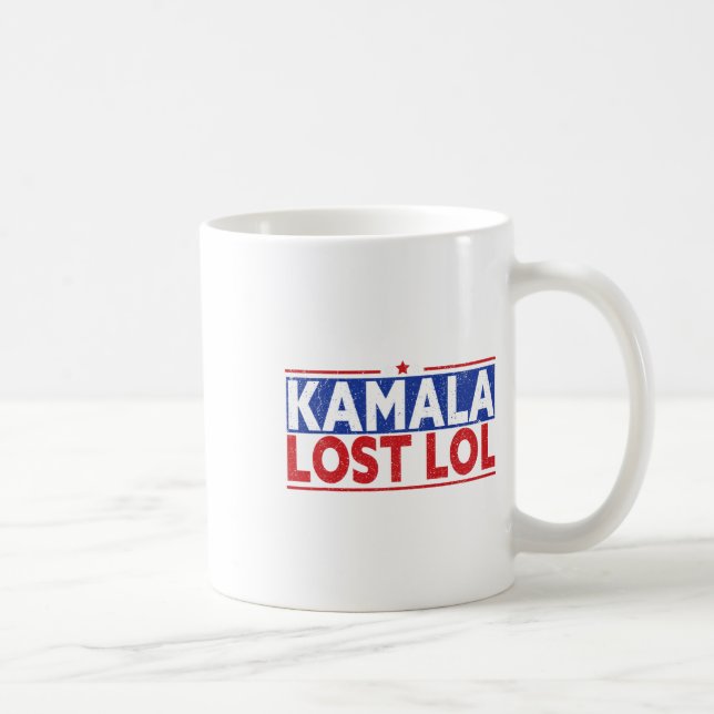 Taza De Café Es Gracioso Que Kamala Perdiera A Jajaja, Divertid (Derecha)
