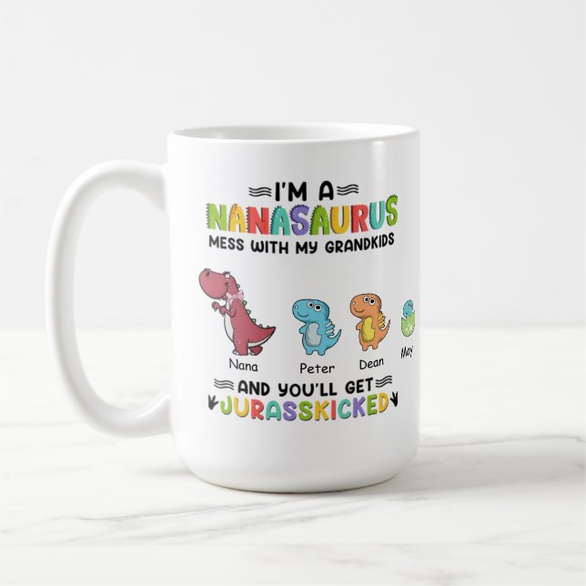 Taza De Café Es gracioso que sea un nanasauro de hasta 3 niños  (Izquierda)