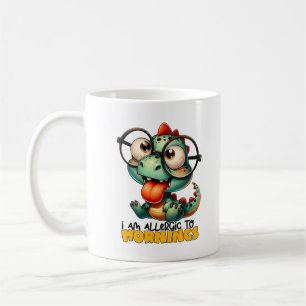 Taza De Café Es gracioso que soy alérgico a las mañanas Tipogra