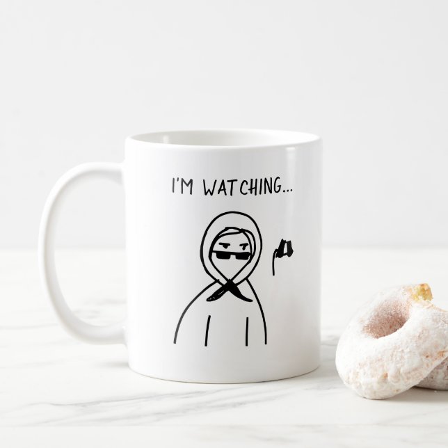 Taza De Café Es gracioso que te esté mirando un regalo extraño (Con donut)