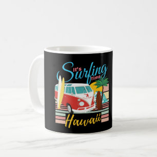 Taza De Café Es hora de surfear Hawaii - Vibraciones de playa d