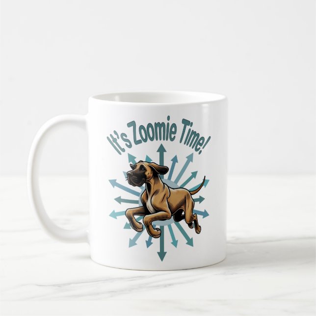 Taza De Café Es hora de Zoomie Gran Danés (Izquierda)