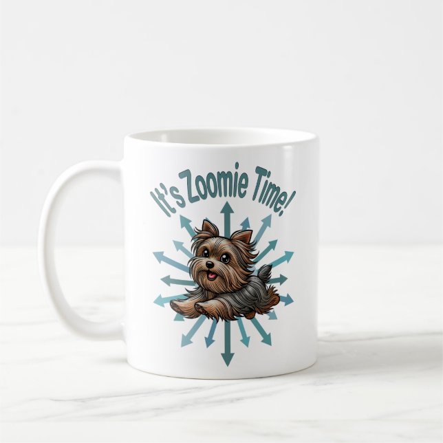Taza De Café Es hora de Zoomies Yorkshire Terrier (Izquierda)