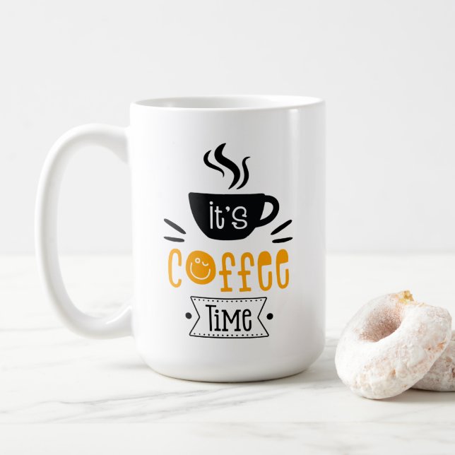 Taza De Café Es hora del café, (Con donut)