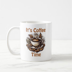 Taza De Café Es hora del café – Granos de café acogedores