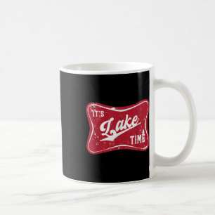 Taza De Café Es hora del lago, vida de campamento en el lago le