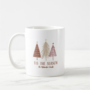 Taza De Café Es La Temporada Árbol De Navidad Elegante Chic