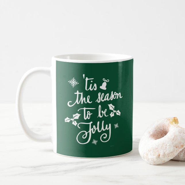 Taza De Café es la temporada para ser alegre (Con donut)