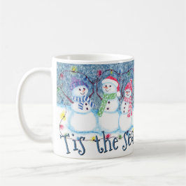 Taza De Café Es La Temporada Para Ser Alegres Muñecos de Nieve