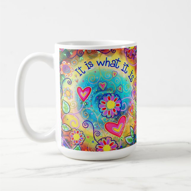 Taza De Café "Es lo que es" Café de inespiritualidad Mug (Izquierda)