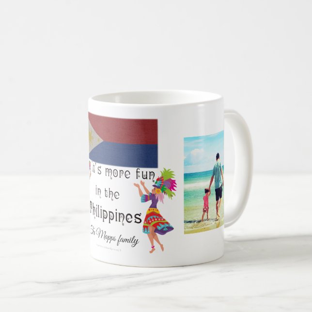 Taza De Café Es más diversión en las Filipinas - familia (Anverso derecho)