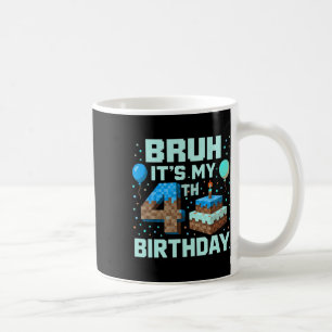 Taza De Café Es mi cuarto juego de cumpleaños pixelado chico di