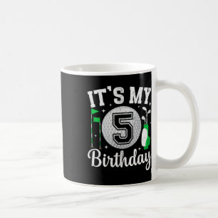 Taza De Café Es mi cumpleaños de 5 años Golf jugador de golf de