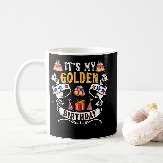 Taza De Café Es mi cumpleaños dorado Guay Classic (Con donut)