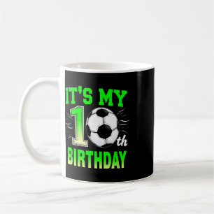 Taza De Café Es Mi Cumpleaños Número 10 Niño Fútbol Ll 