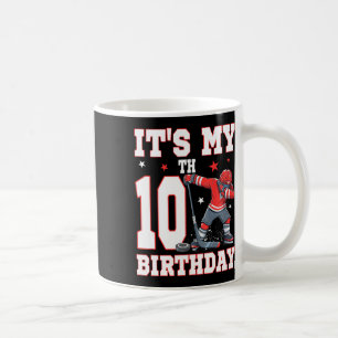 Taza De Café Es Mi Cumpleaños Número 10 Niño Hockey Sobre Hielo
