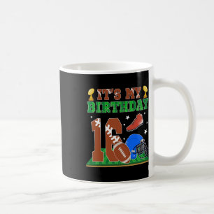 Taza De Café Es Mi Cumpleaños Número 16 Niño De 16 Años Fútbol