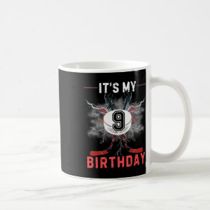 Taza De Café Es mi cumpleaños número 9 de hockey chico divertid