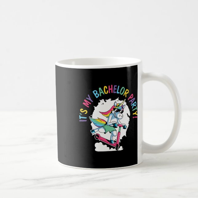 Taza De Café Es Mi Fiesta de Soltero Unicornio Novio Boda (Derecha)