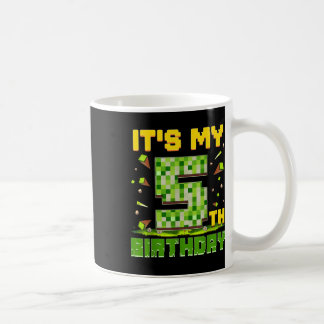 Taza De Café Es mi quinto cumpleaños, niño de 5 años, Pixel de 