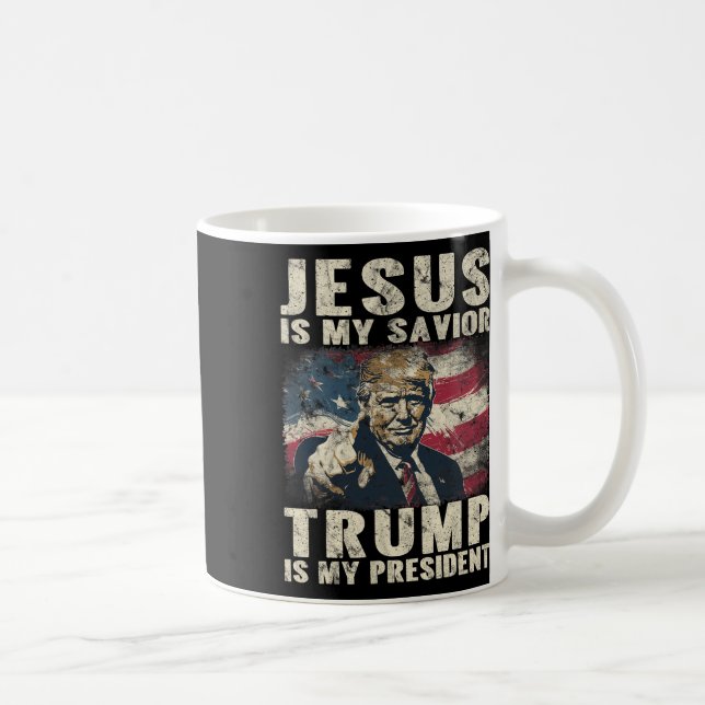 Taza De Café ¿Es mi salvador Trump mi presidente estadounidense (Derecha)