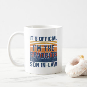 Taza De Café Es oficial que soy el hijo favorito en la ley