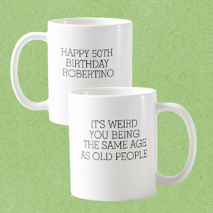 Taza De Café Es raro cumpleaños 50 personas mayores