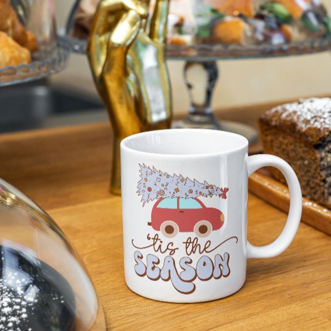 Taza De Café Es temporada, Feliz Navidad bebiendo café Mug (Subido por el creador)