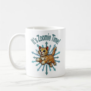 Taza De Café Es tiempo de Zoomie Gato Tigre
