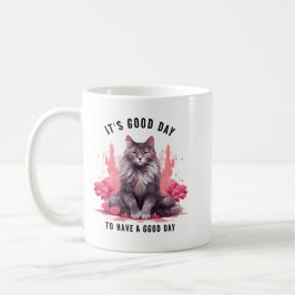 Taza De Café Es un buen día — celebración del Día del Gato