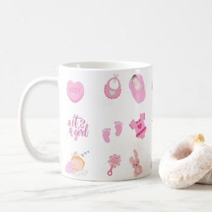 Taza De Café ¡Es un Chica! Nacimiento de bebé, regalo de Baby