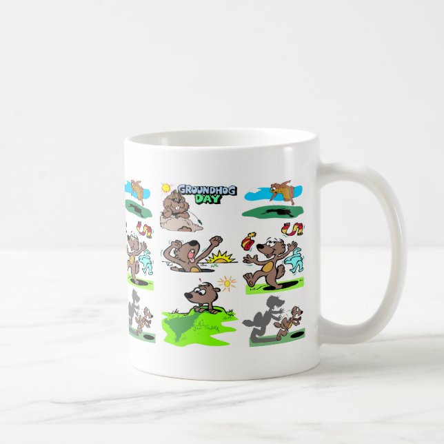 TAZA DE CAFÉ "¡ES UN DÍA DE GROUNDHOG DE NUEVO!" (Derecha)