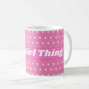 Taza De Café Es Una Cosa Chica Que El Polka Brillante Rosa No E