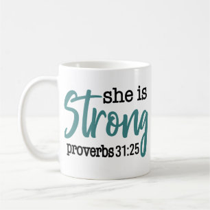 Taza De Café Es una fuerte Biblia contra cita proverbios 31 muj