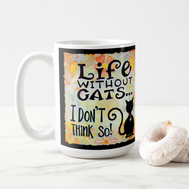 Taza De Café Es una vida de gato para mí (Con donut)