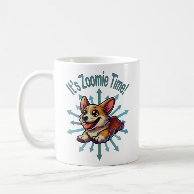 Taza De Café Es Zoomie Time Corgi (Izquierda)