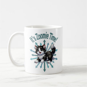 Taza De Café Es Zoomie Time Cute Gato Blanco y Negro