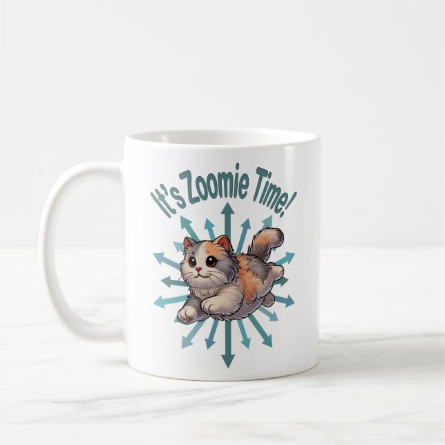 Taza De Café Es Zoomie Time Dilute Calico Cat (Izquierda)