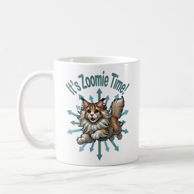 Taza De Café Es Zoomie Time Maine Coon Cat (Izquierda)