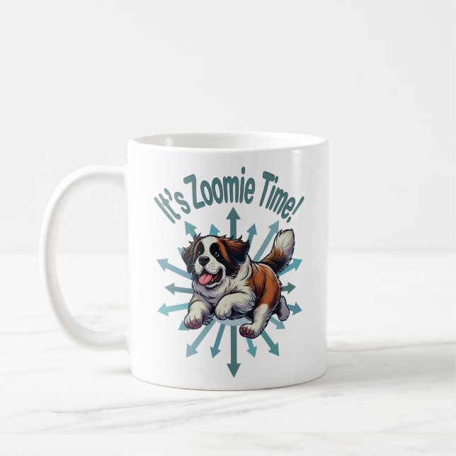 Taza De Café Es Zoomie Time Saint Bernard (Izquierda)