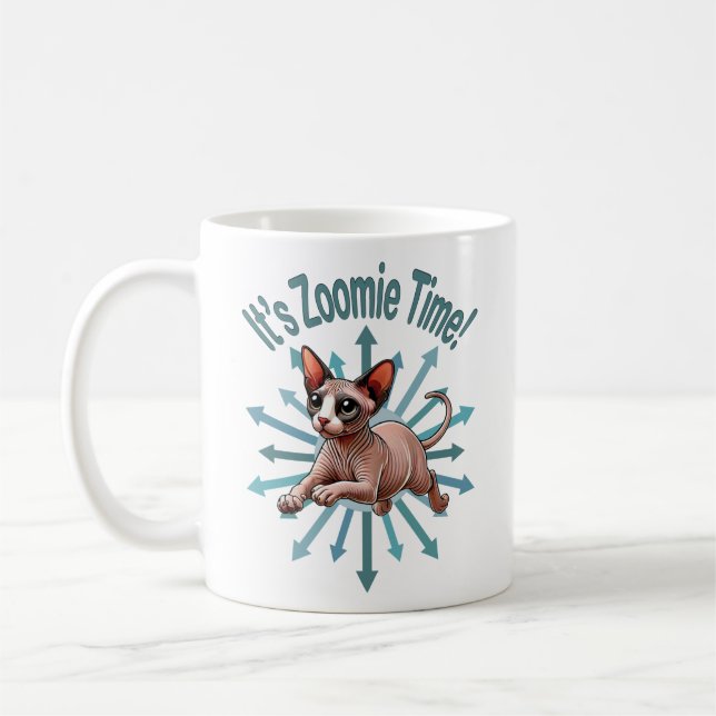 Taza De Café Es Zoomie Time Sphynx Cat (Izquierda)