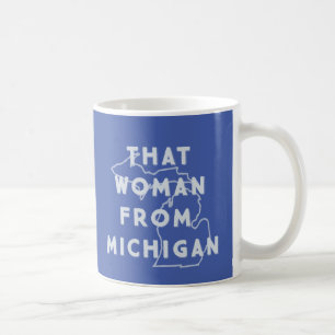 Taza De Café Esa mujer de Michigan (azul)