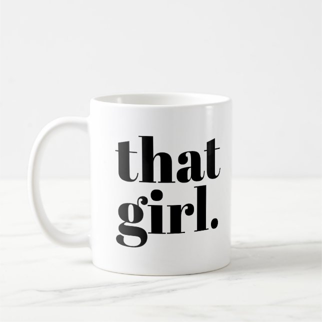 Taza De Café Esa tipografía negrita y blanca negra Chica (Izquierda)